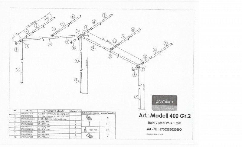 Ogrodje za baldahin/predprostor